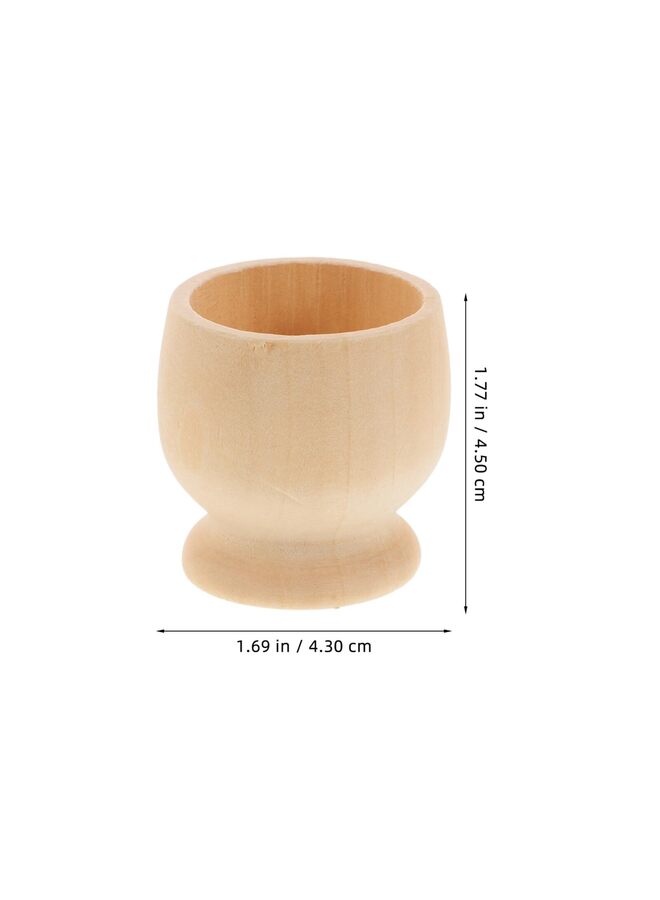 يُسلِّم ٥ قطع من أكواب البيض، طقم أكواب بيض خشبية - حامل بيض مسلوق، كوب بيض عيد الفصح، ديكور خشبي غير مكتمل يمكنك صنعه بنفسك، فنون وحرف يدوية للأطفال، لعبة عيد الفصح، حامل بيض خشبي للشاطئ - Image 2